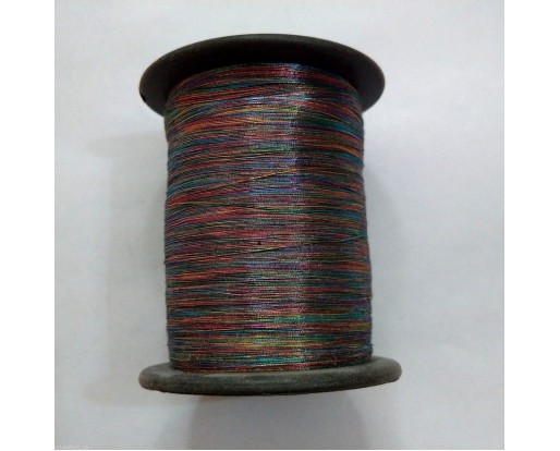MULTI COLOR - Spool of Shiny Metallic Thread Yarn - For Crochet Sewing Embroidery Handwork Artwork Jewelry
